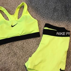 Nike Pro spandex and sports bra set